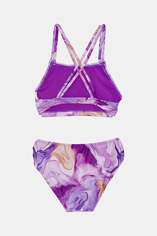 Purple Design Filled Square Bikini 2