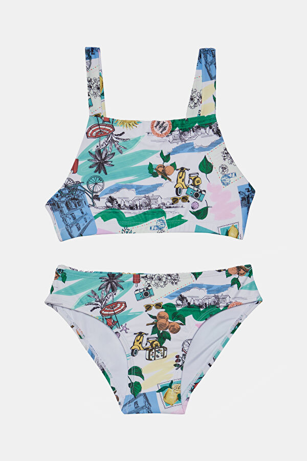 Çok Renkli Desenli Bikini