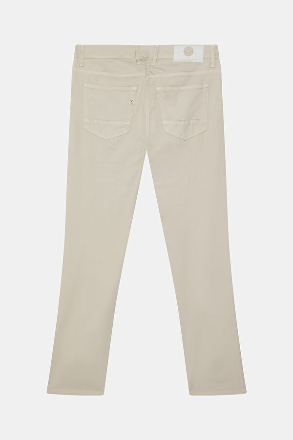 Ekru Boru Paça Koton Jean Erkek Pantolon 2