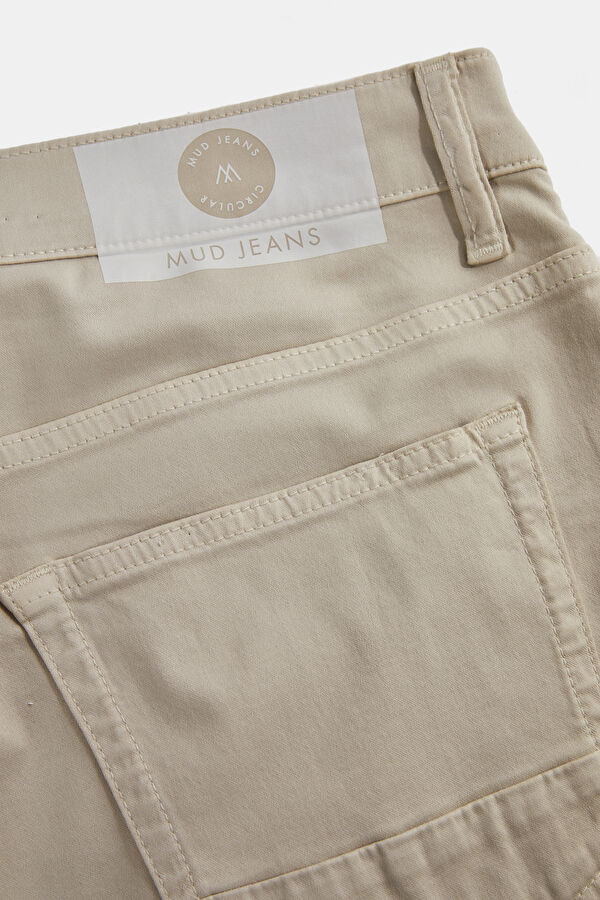 Ekru Boru Paça Koton Jean Erkek Pantolon 5