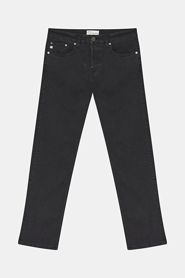 Siyah Boru Paça Koton Jean Pantolon