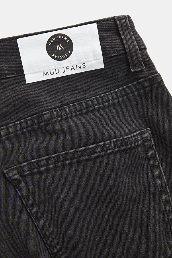 Siyah Boru Paça Koton Jean Pantolon 5