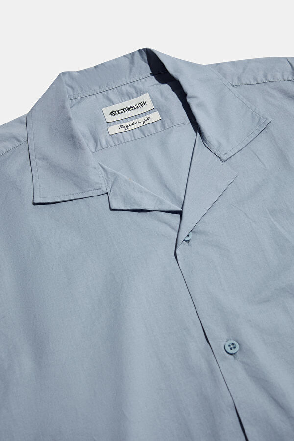 Blue Resort Collar Shirt 3