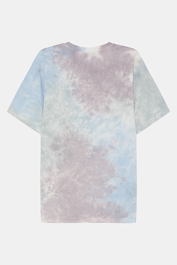 Çok Renkli Bisiklet Yaka Desenli Erkek T-Shirt 2