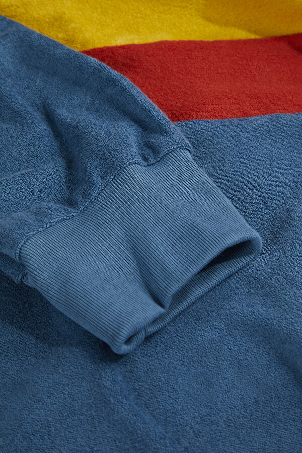 Polo Yaka Diagonal Çizgili Mavi T-Shirt 4