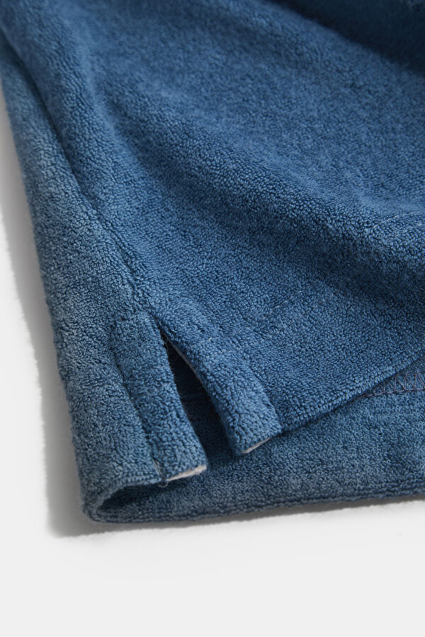 Polo Yaka Diagonal Çizgili Mavi T-Shirt 5