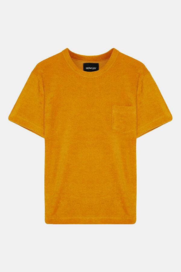 Relax Kalıp Sarı Bisiklet Yaka T-Shirt