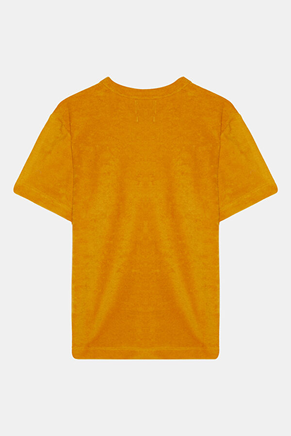 Relax Kalıp Sarı Bisiklet Yaka T-Shirt 2