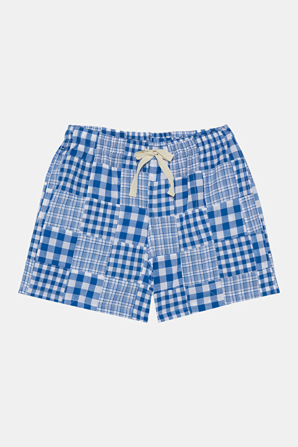 Blue Patterned Men's Shorts 4