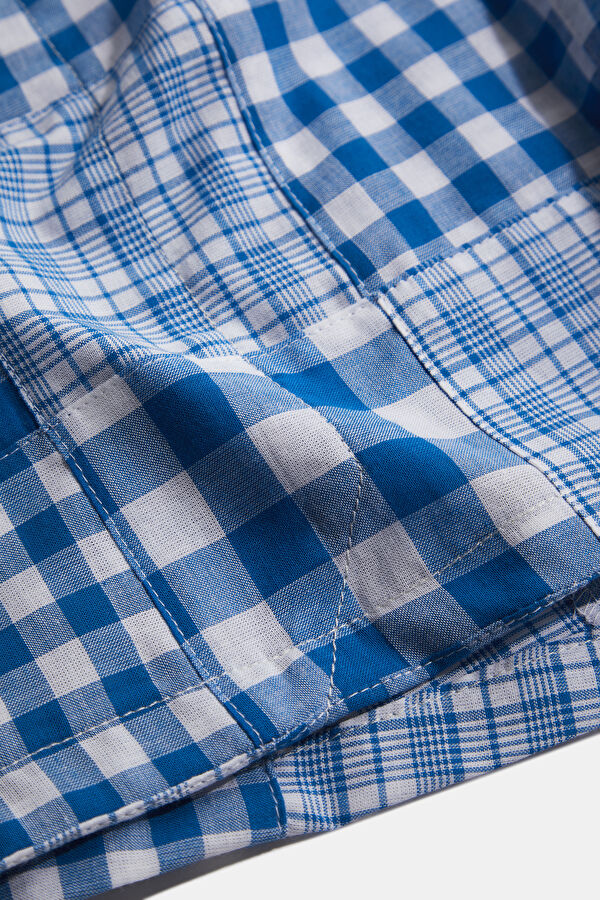 Blue Patterned Men's Shorts 8