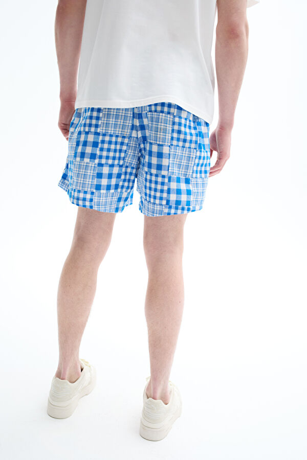 Blue Patterned Men's Shorts 3