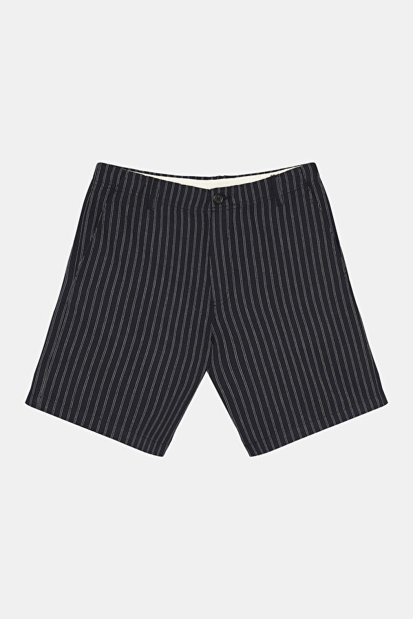 Black Linen Men's Shorts