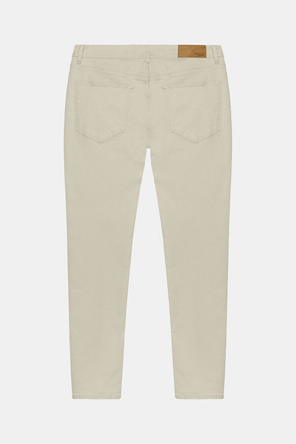 Off-white slim-fit jeans for men. 5