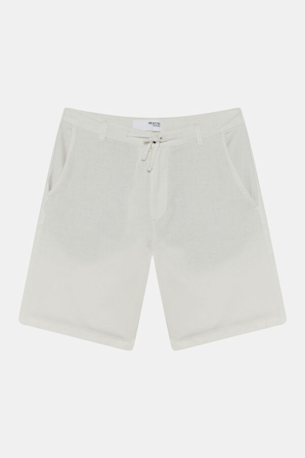 White Linen Men's Shorts