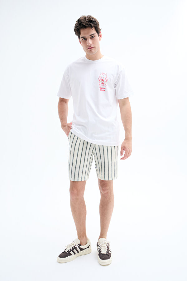 Cream Linen Shorts