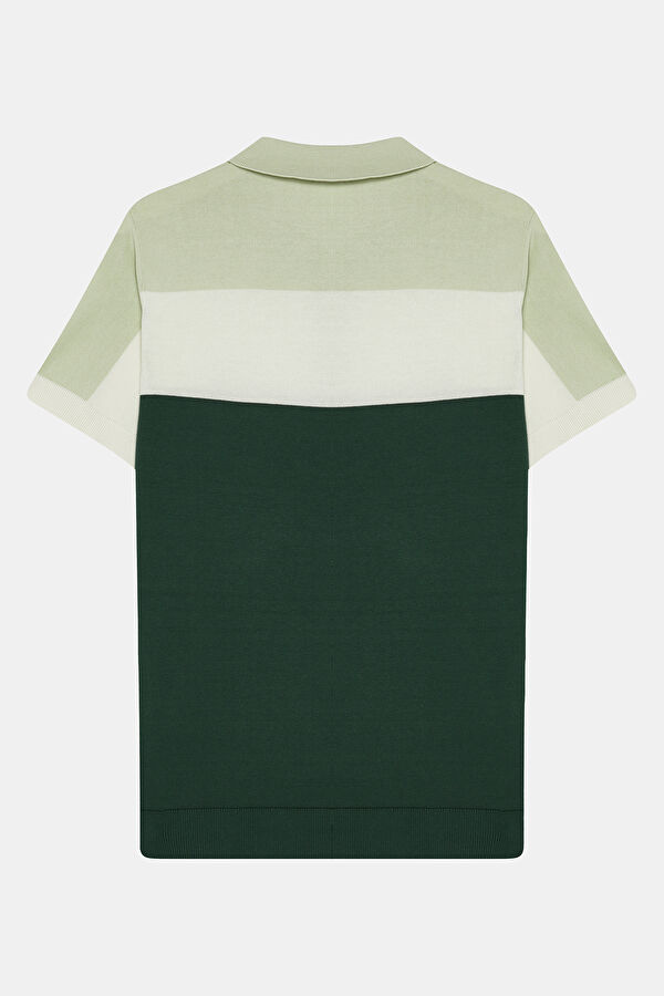 Cream Diagonal Striped Tshirt 2