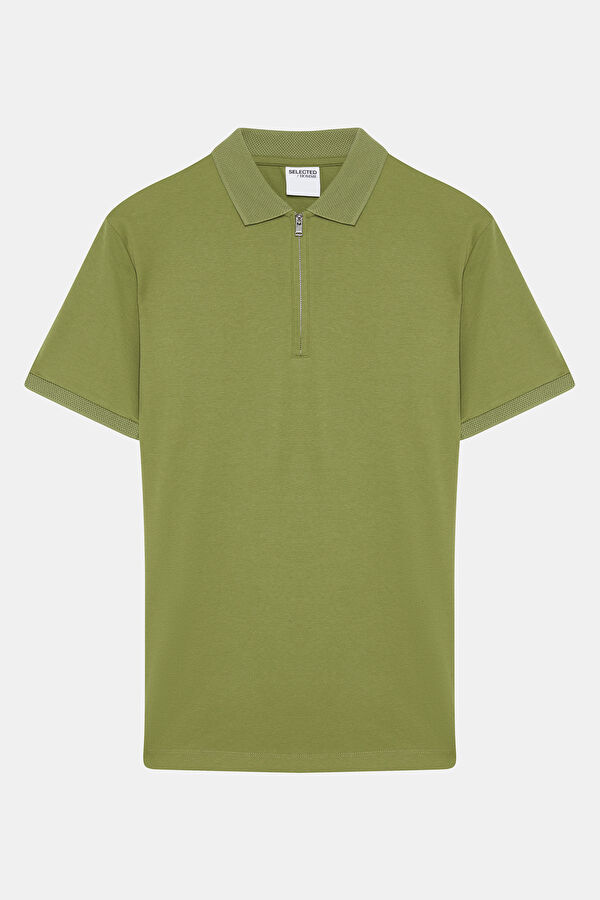 Green Polo Collar Men's T-Shirt