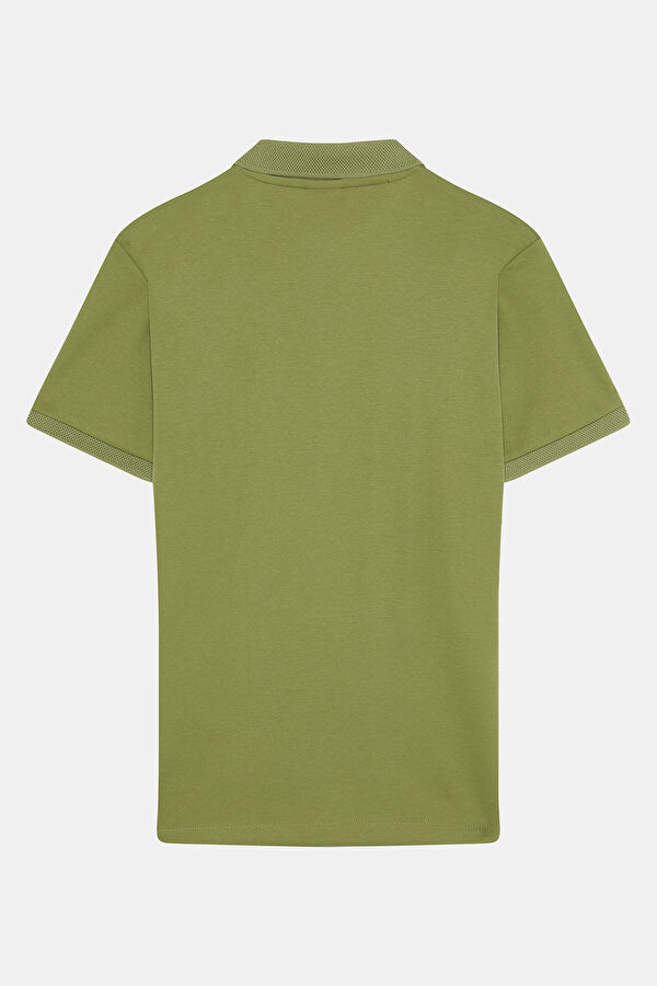 Green Polo Collar Men's T-Shirt 2