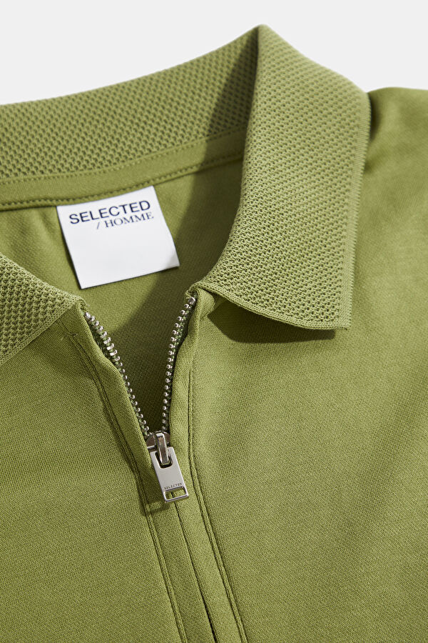Green Polo Collar Men's T-Shirt 3