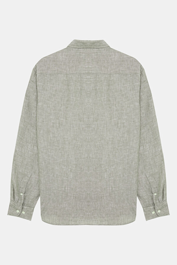 Light Green Linen Men's Shirt 2