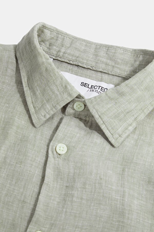 Light Green Linen Men's Shirt 3