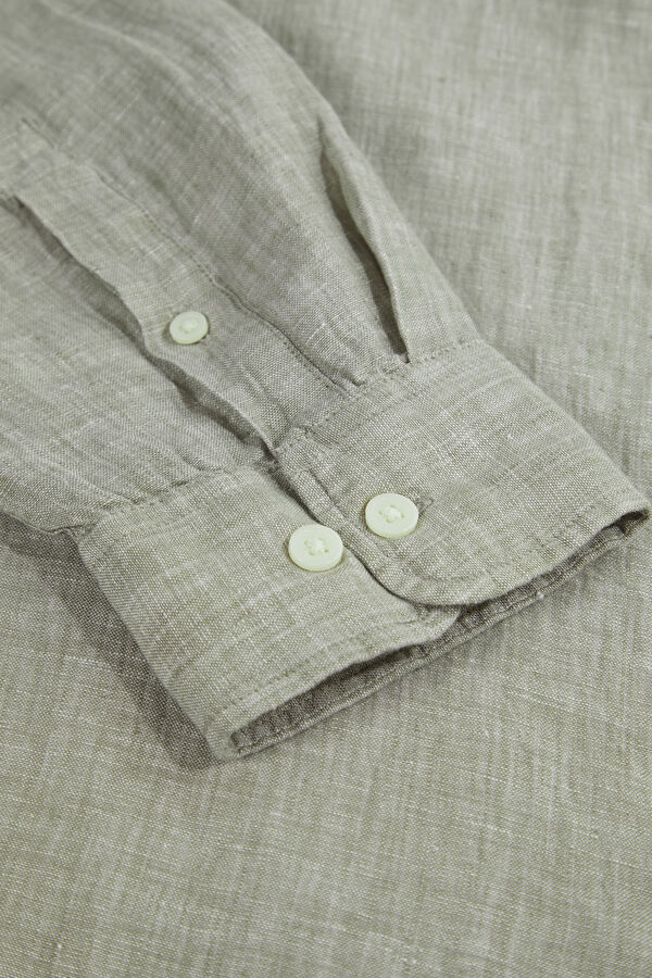 Light Green Linen Men's Shirt 4