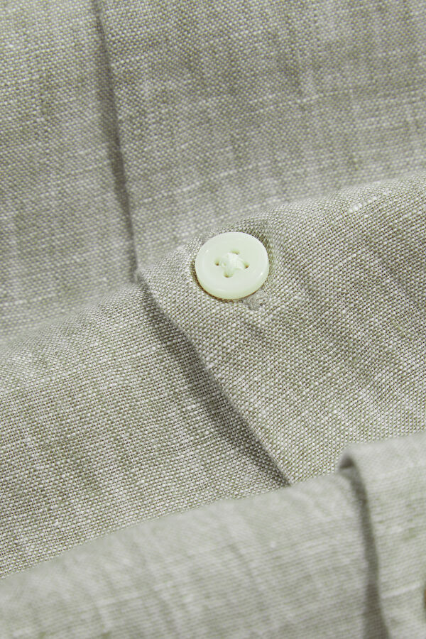 Light Green Linen Men's Shirt 5