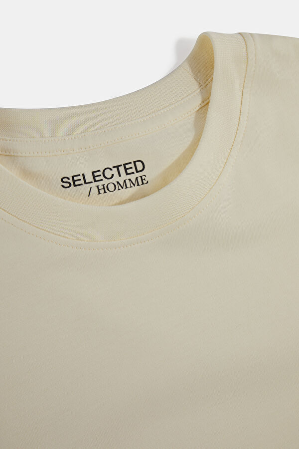 Krem Bisiklet Yaka T-Shirt 3