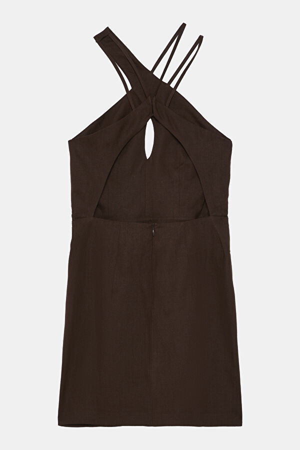 Brown Short Women's Dress 2