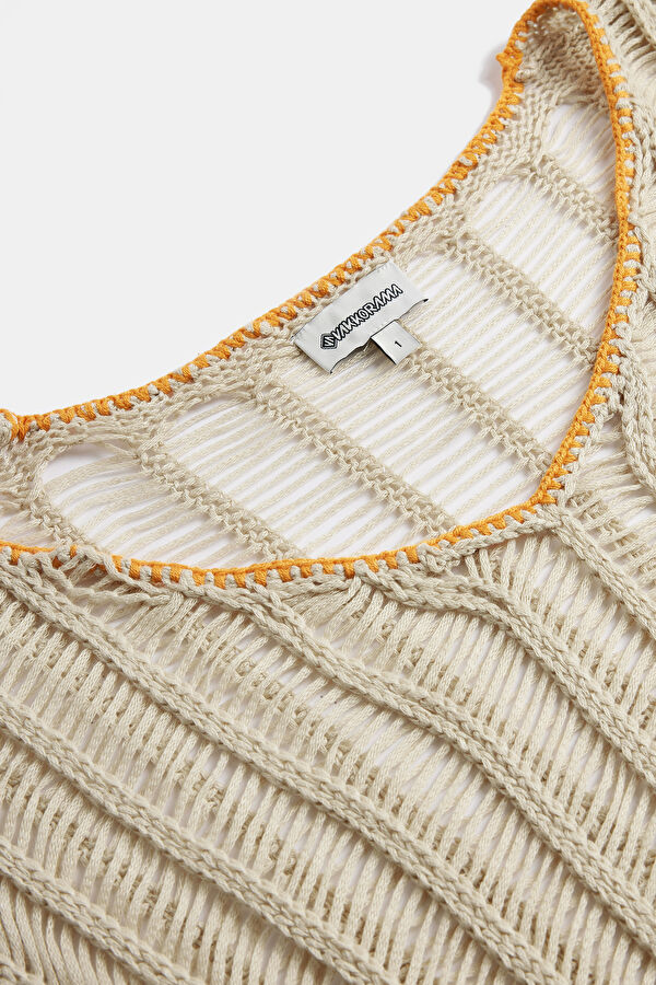 Relax Fit Beige Boat Neck Jersey 6