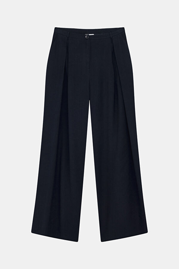 Navy Blue Wide Leg Women's Trousers 2