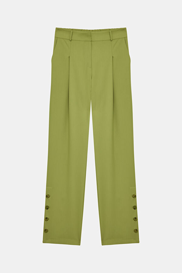 Green Wide Leg Women's Trousers