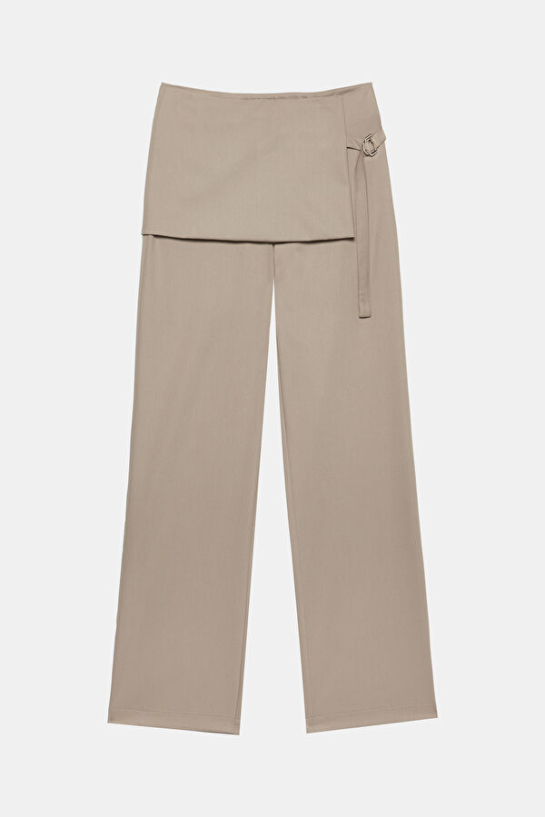 Mink-colored Women's Straight Leg Trousers