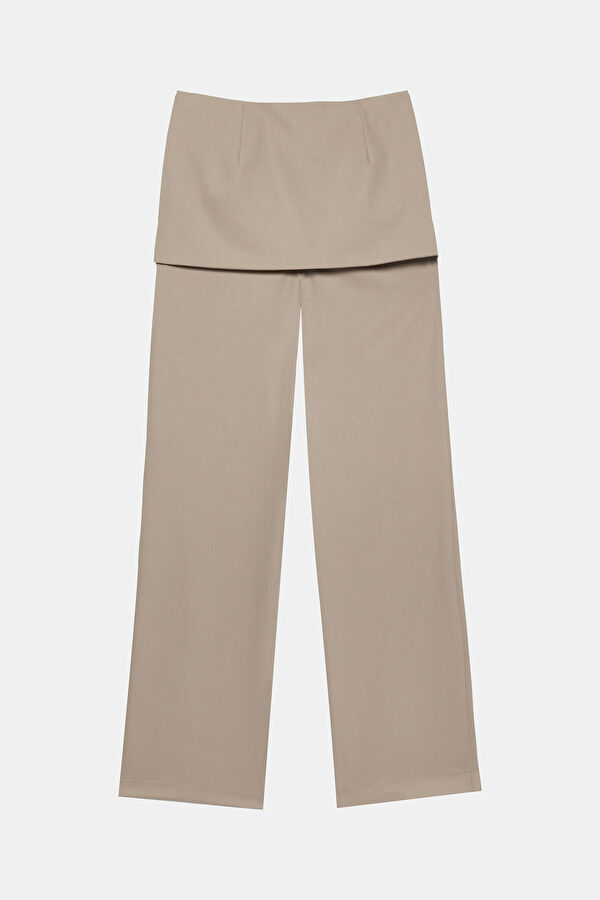 Mink-colored Women's Straight Leg Trousers 2