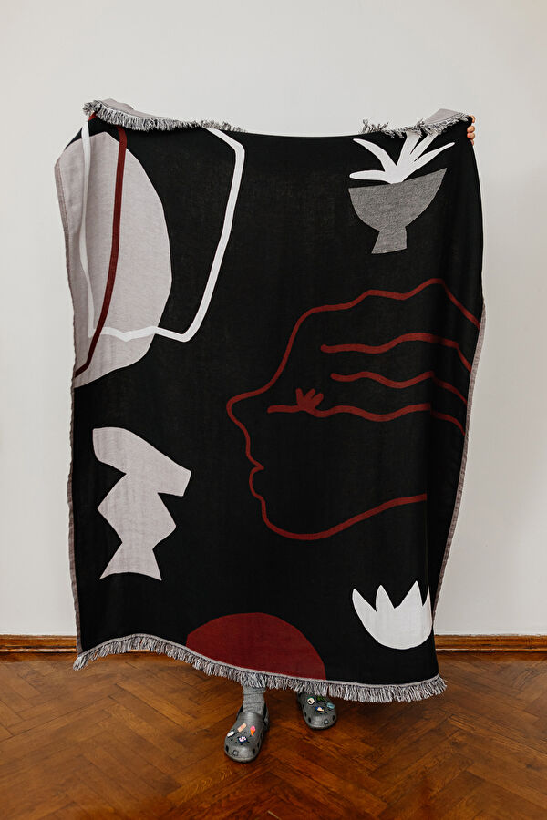 Abstract Dokuma Battaniye - 140x180 cm 5