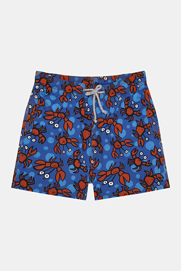 Blue Patterned Kids Swimsuit