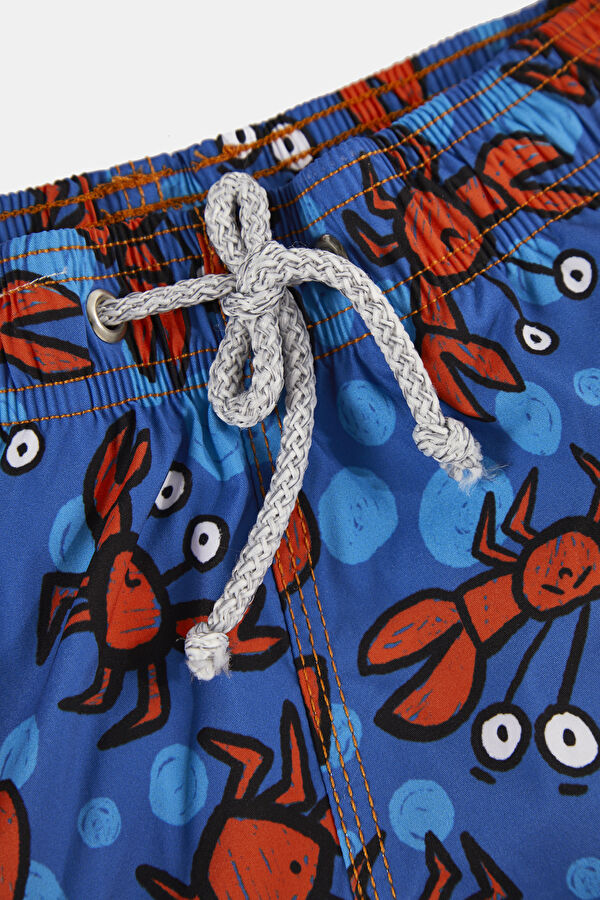 Blue Patterned Kids Swimsuit 3