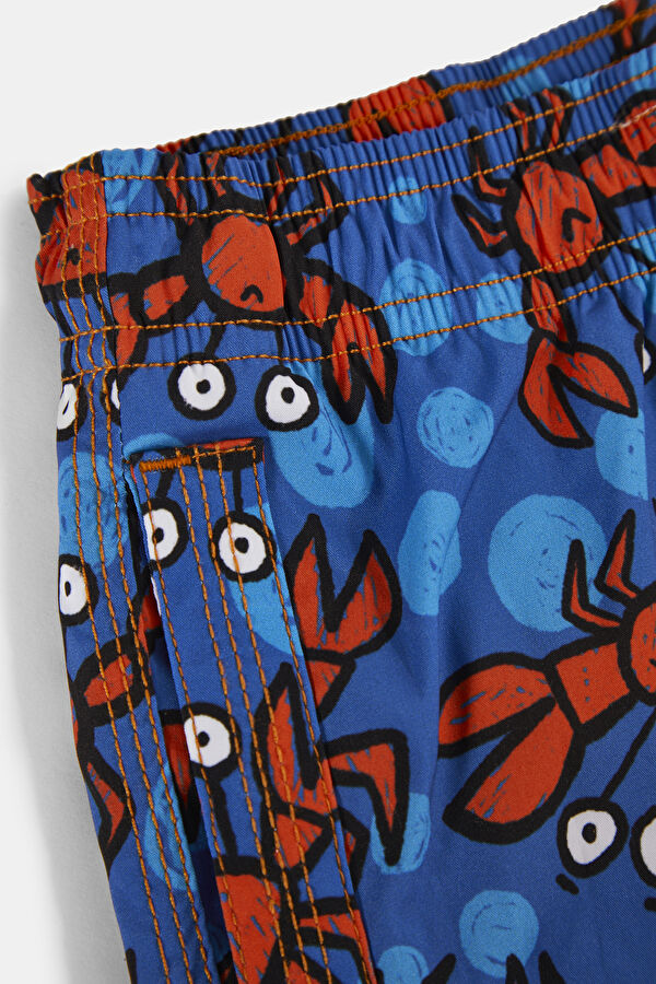 Blue Patterned Kids Swimsuit 4