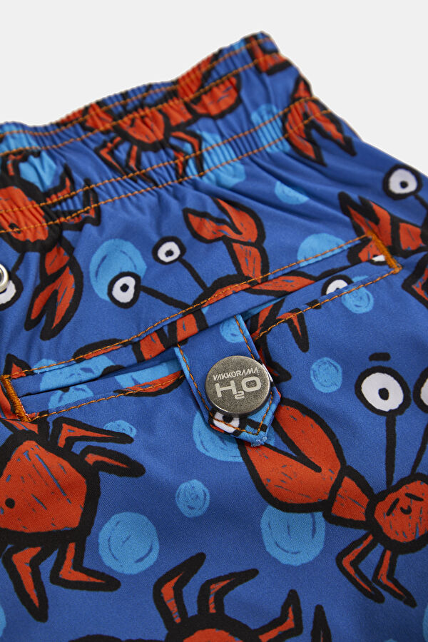 Blue Patterned Kids Swimsuit 5