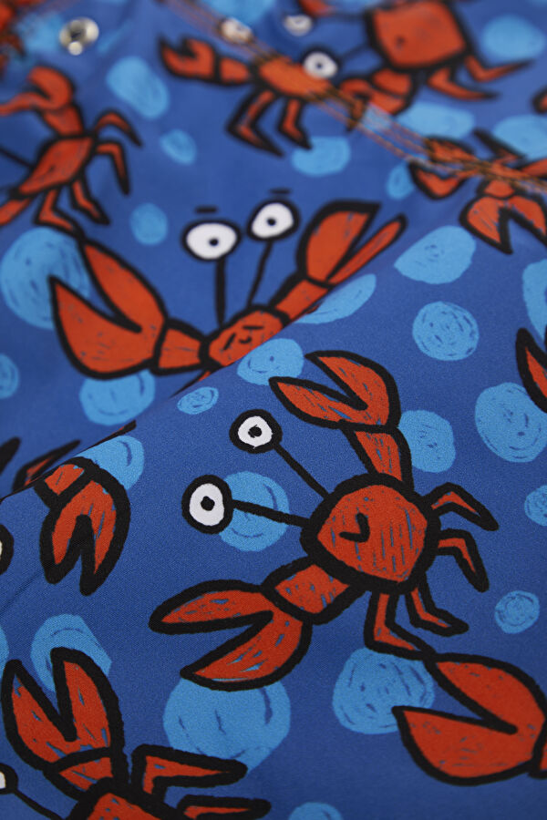 Blue Patterned Kids Swimsuit 6
