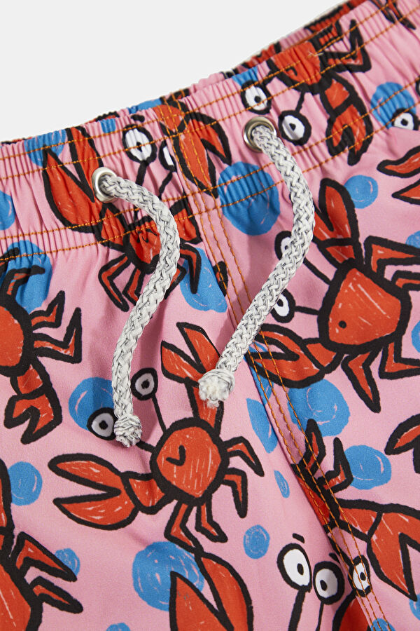 Pink Patterned Kids Swimsuit 3
