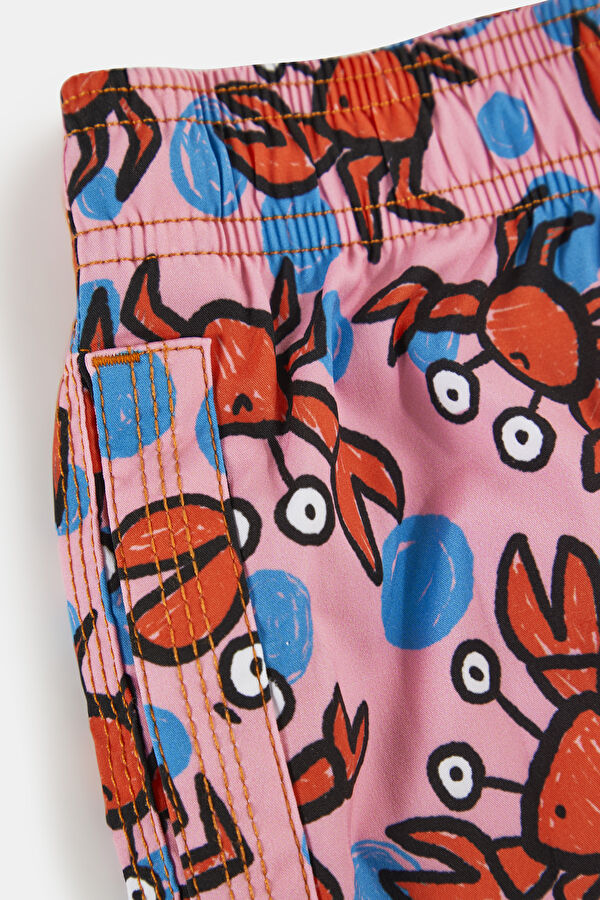 Pink Patterned Kids Swimsuit 4