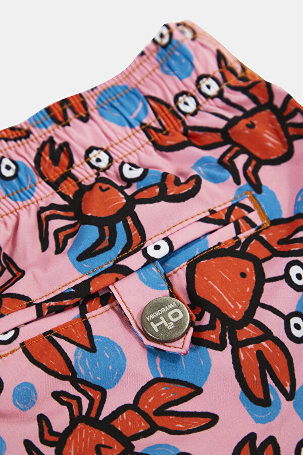 Pink Patterned Kids Swimsuit 5