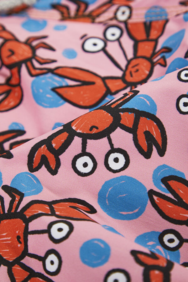 Pink Patterned Kids Swimsuit 6