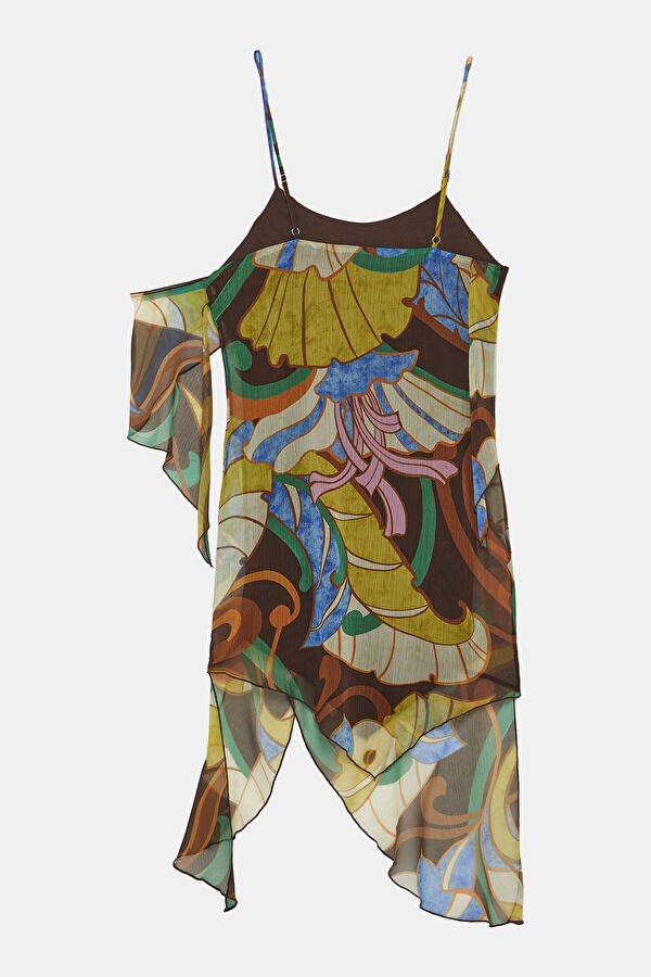 Colorful Patterned Short Women's Dress 2