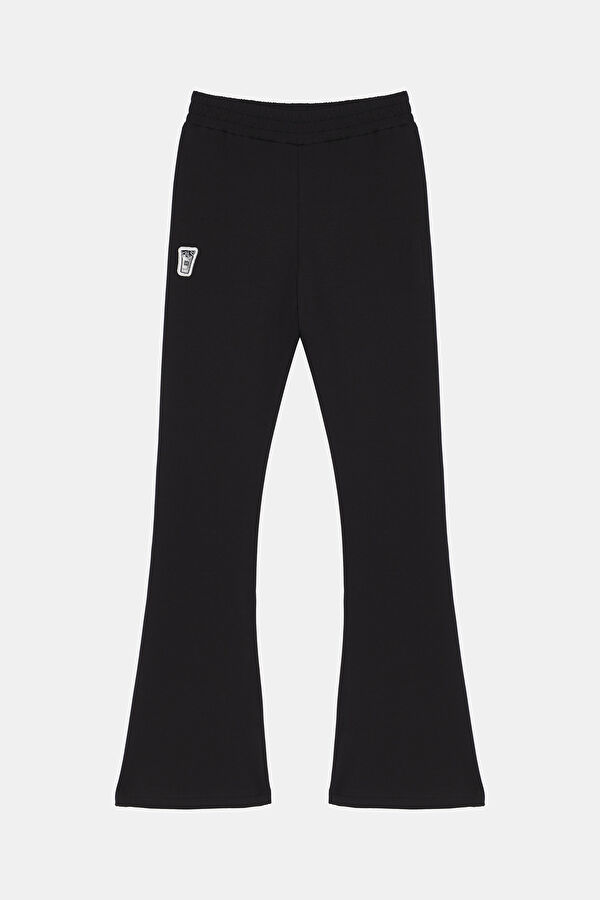 Siyah Bol Paça Spor Pantolon