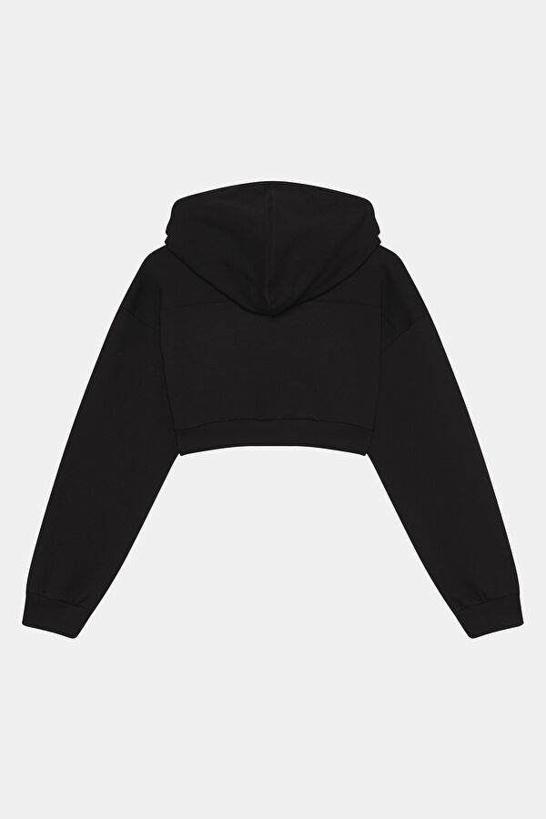 Siyah Kapüşonlu Sweatshirt 2