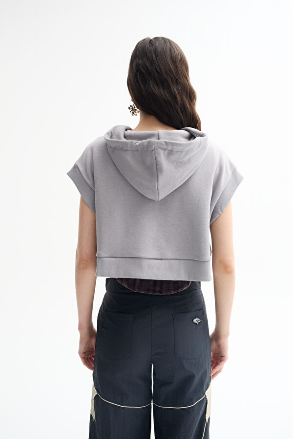 Grey Hooded Women's Sweatshirt 2
