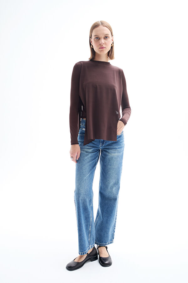 Relax Fit Blue Wide Leg Women's Trousers