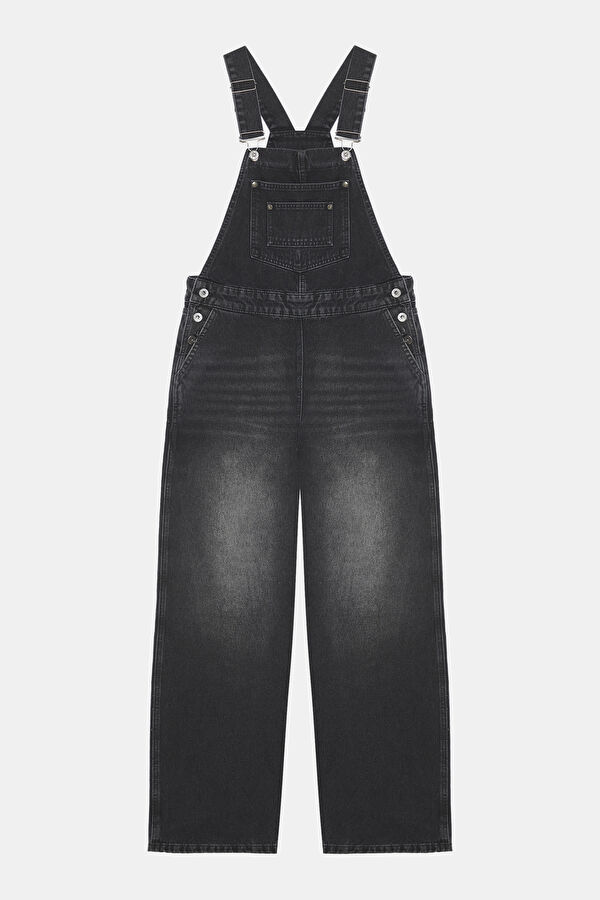 Dark Gray Denim Women's Jumpsuit